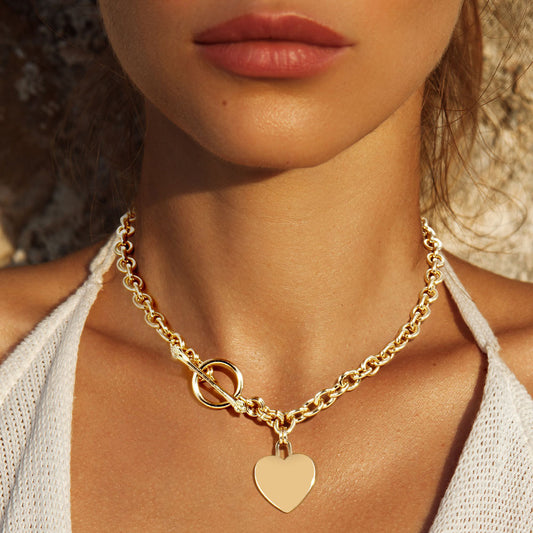 Gold-Dipped-Heart-Toggle-Necklace-M-H-W-ACCESSORIES M H W ACCESSORIES LLC