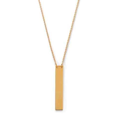 14 Karat Gold Plated Bar Necklace-M H W ACCESSORIES
