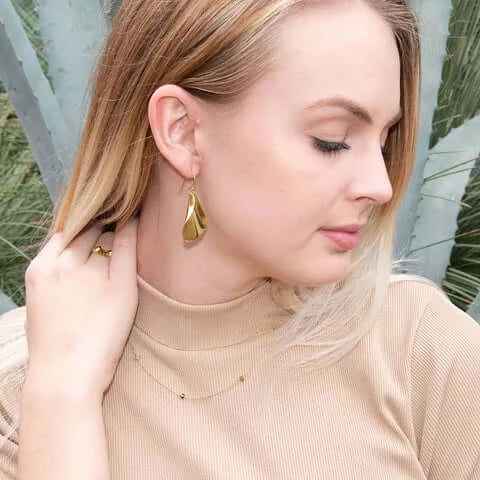 14 Karat Gold Plated French Wire Earrings- M H W ACCESSORIES