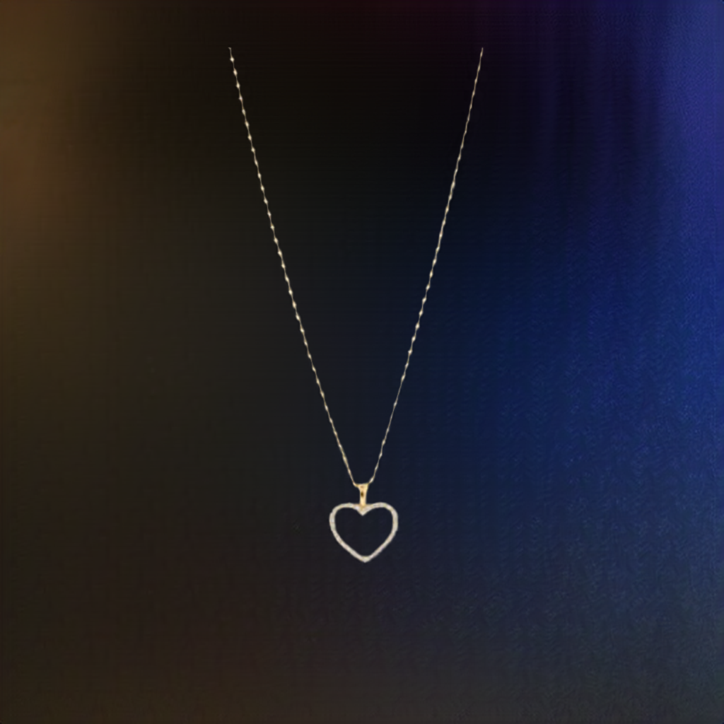 14 Karat Gold Plated Sterling Silver Cubic Zirconia Heart Necklace 16" + 2" 14 - M H W ACCESSORIES LLC