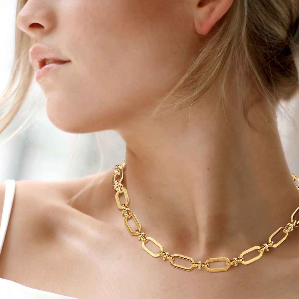 18K Gold Dipped Stainless Steel Premium Handmade Chain Necklace