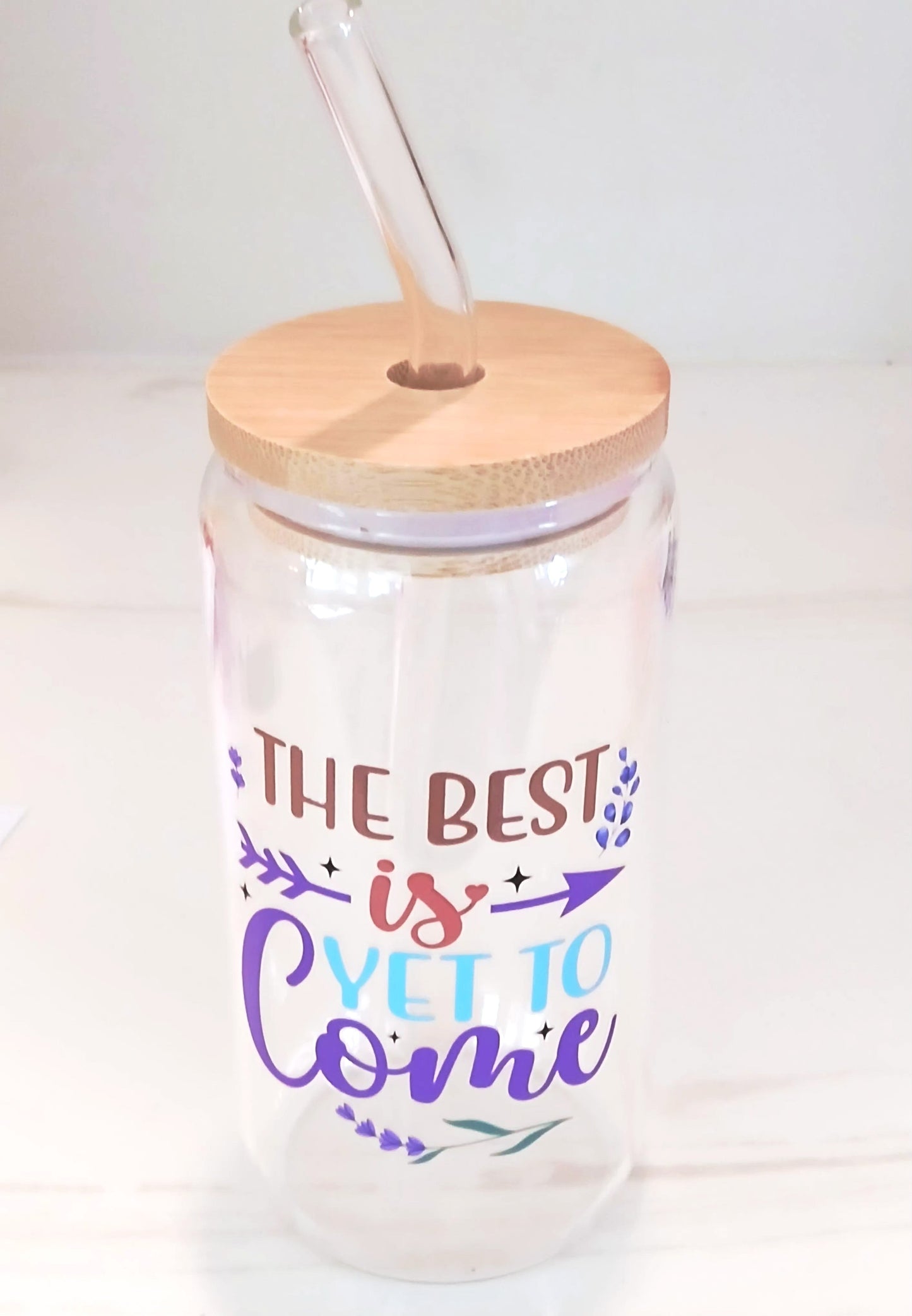 The Best Is Yet To Come 16 oz glass tumbler M H W ACCESSORIES LLC The Best Is Yet To Come 16 oz glass tumbler