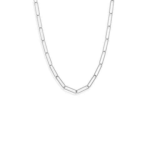 21" .925 Sterling Silver Paperclip Chain Necklace