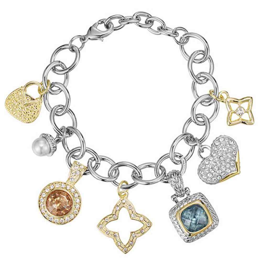Multi Charm Silver Bracelet