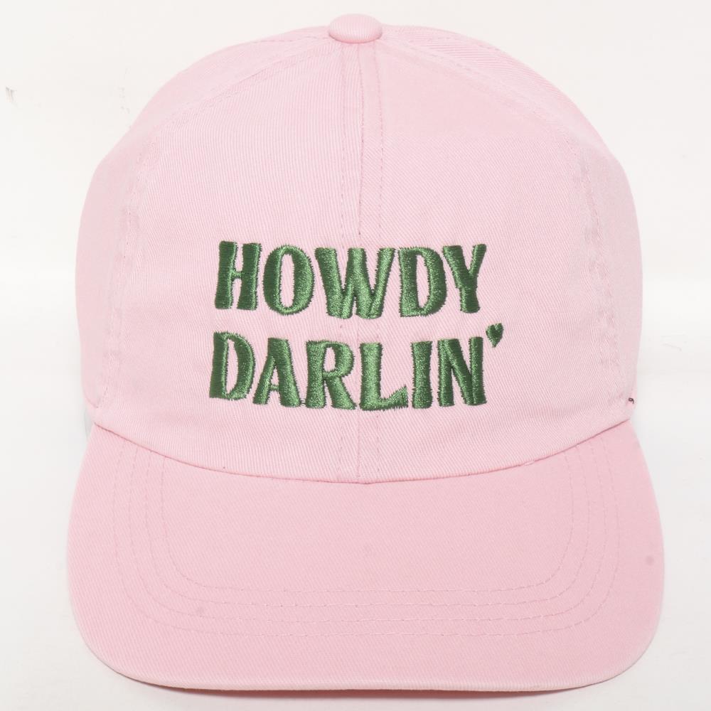 Pink & Green HOWDY DARLIN DENIM MESH BASEBALL CAP - M H W ACCESSORIES LLC