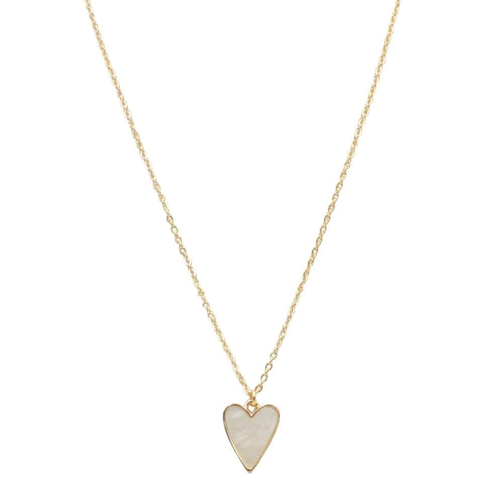 Mother of Pearl Butterfly Heart Necklace M H W ACCESSORIES LLC Mother of Pearl Butterfly Heart Necklace