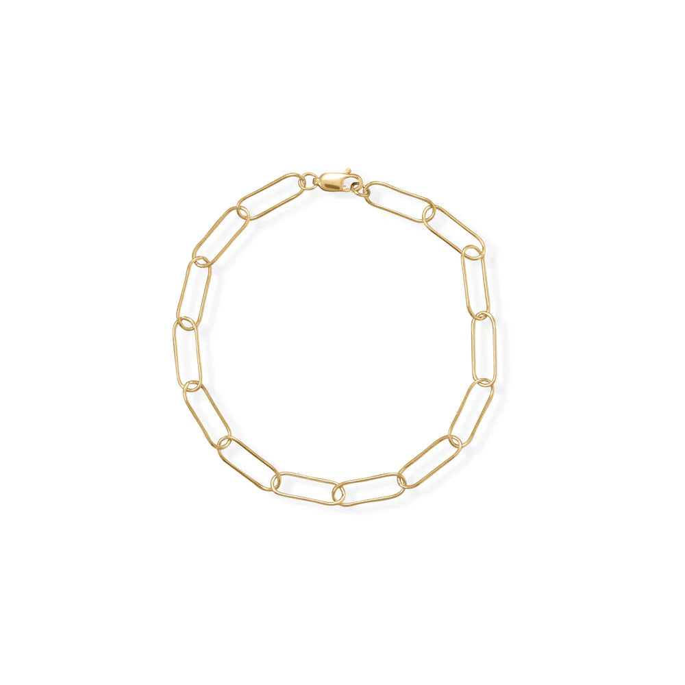 8" 14/20 Gold Filled Paperclip Bracelet - M H W ACCESSORIES LLC