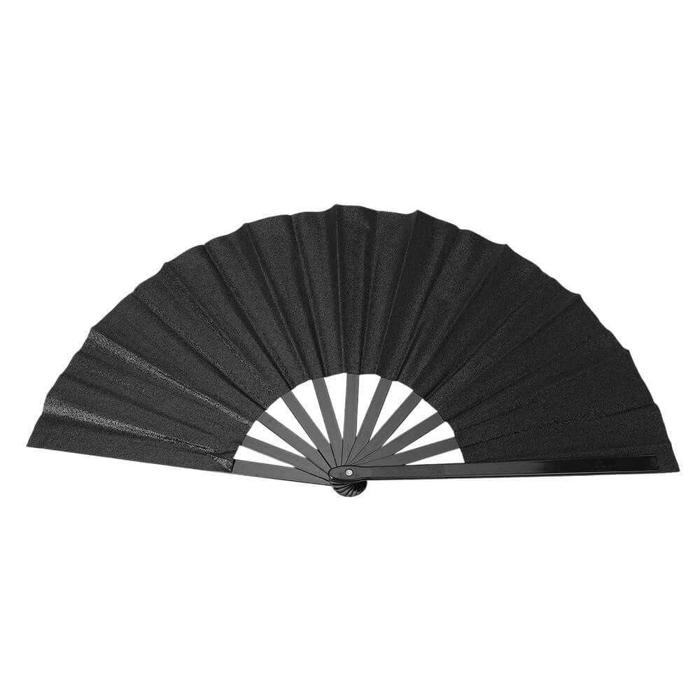 Black Glittered Folding Line Dance Hand Fan - M H W ACCESSORIES LLC