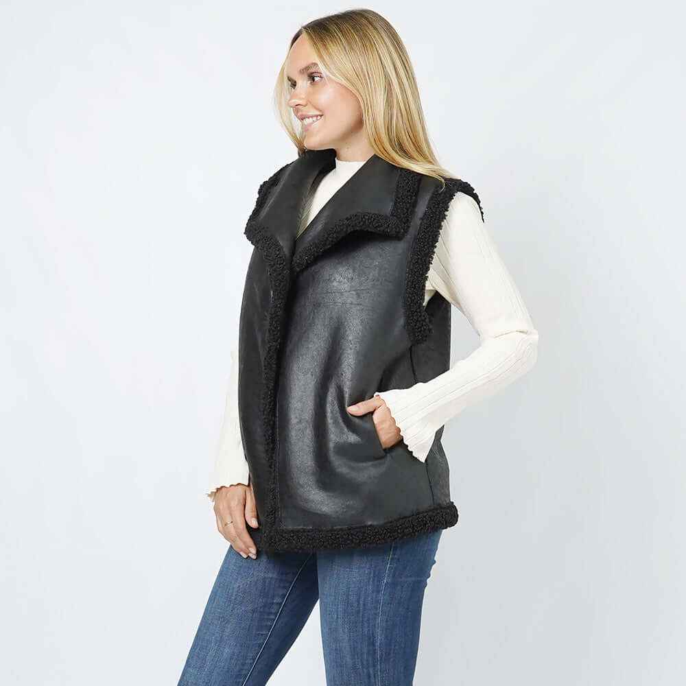 Black Reversible Shearing Vest