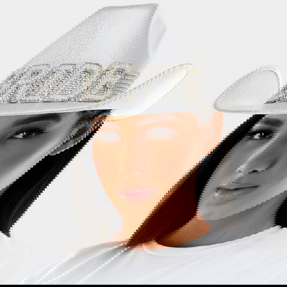 Bride White Cowboy Hat - M H W ACCESSORIES LLC