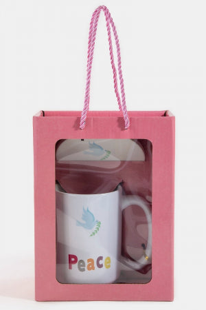 Peace Dove 15 Oz Mug With Matching Coaster Gift Set