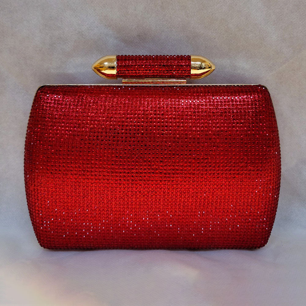 RED RHINESTONE EVENING CLUTCH BAG