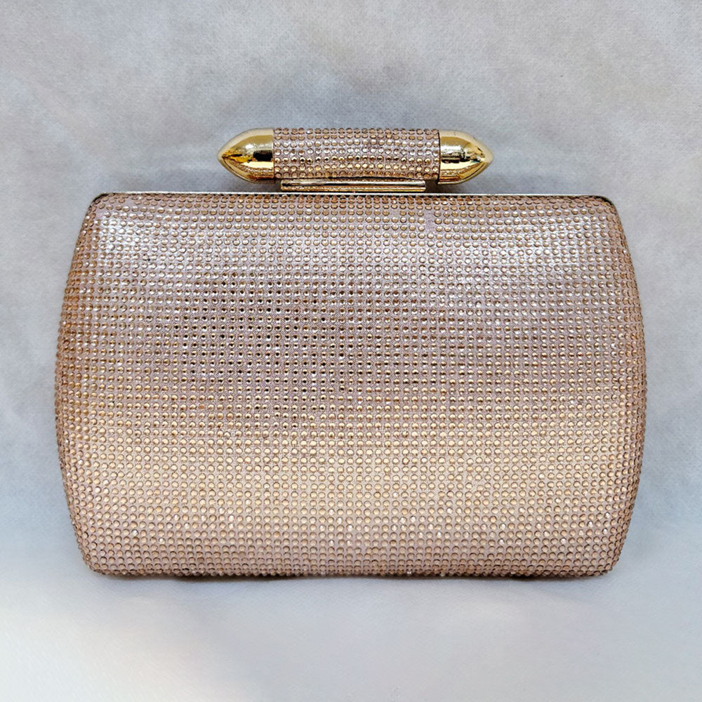 Rose Gold RHINESTONE EVENING CLUTCH BAG