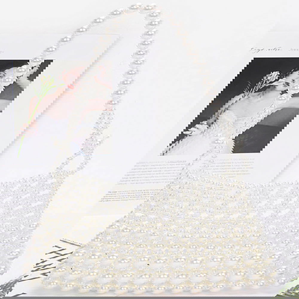FAUX PEARL ELEGANCE CLUTCH BAG-M H W ACCESSORIES - M H W ACCESSORIES LLC