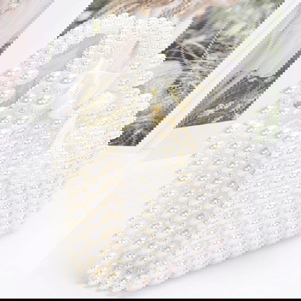 FAUX PEARL ELEGANCE CLUTCH BAG-M H W ACCESSORIES - M H W ACCESSORIES LLC