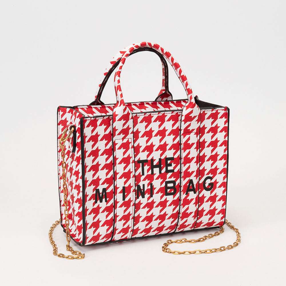 Red and White THE MINI BAG Faux Leather Small Crossbody Top Handle Handbag M H W ACCESSORIES LLC Red and White THE MINI BAG Faux Leather Small Crossbody Top Handle Handbag