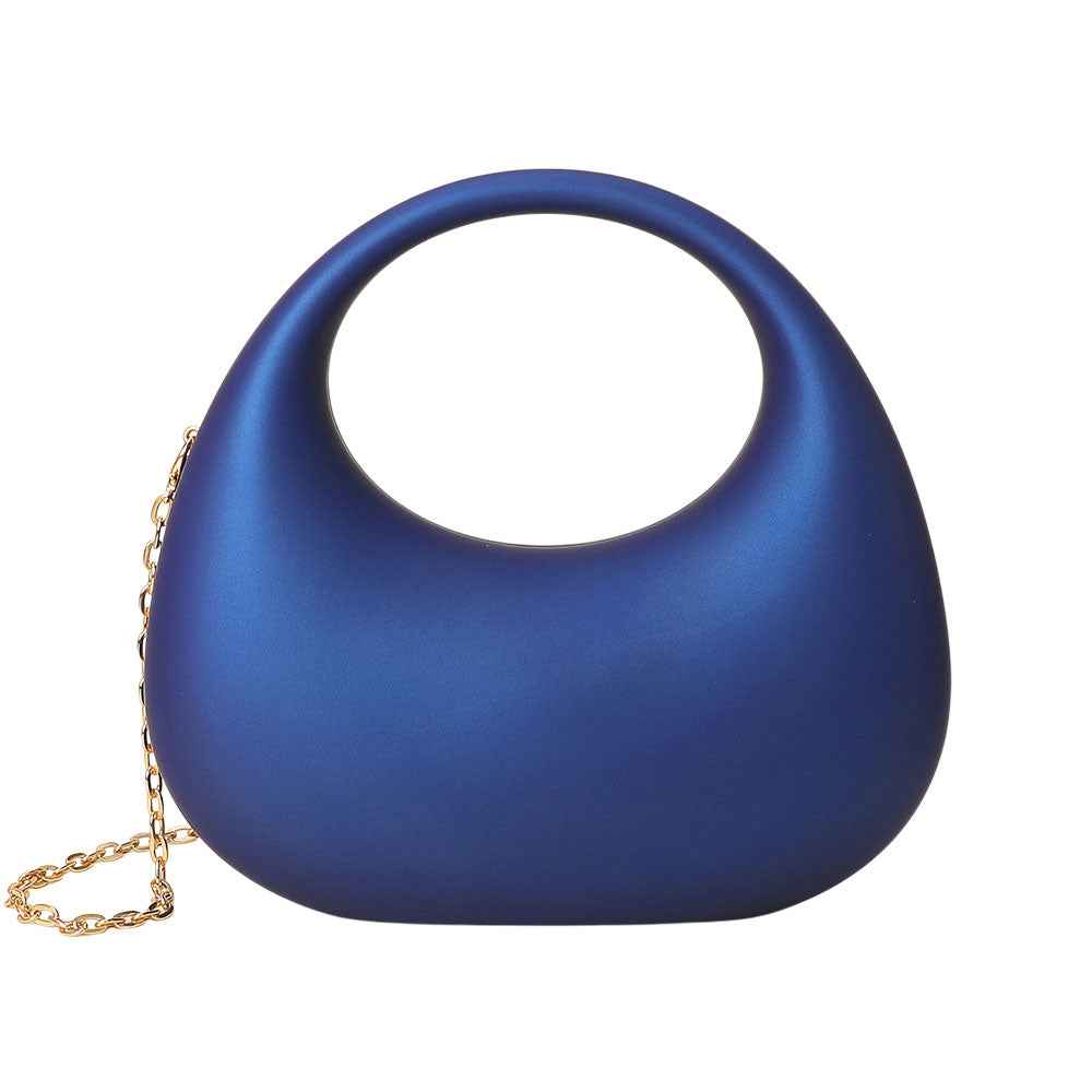 Blue Matte Acrylic Crescent Handbag