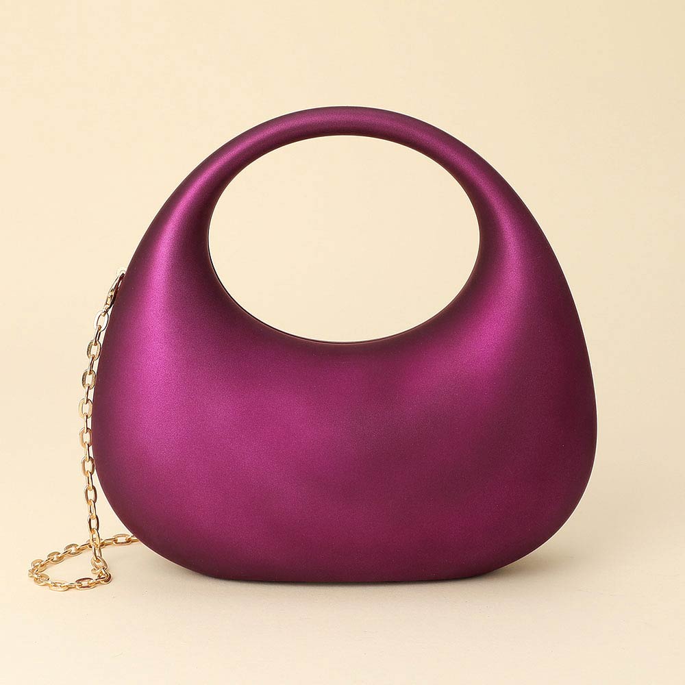 Purple Matte Acrylic Crescent Handbag M H W ACCESSORIES LLC Purple Matte Acrylic Crescent Handbag