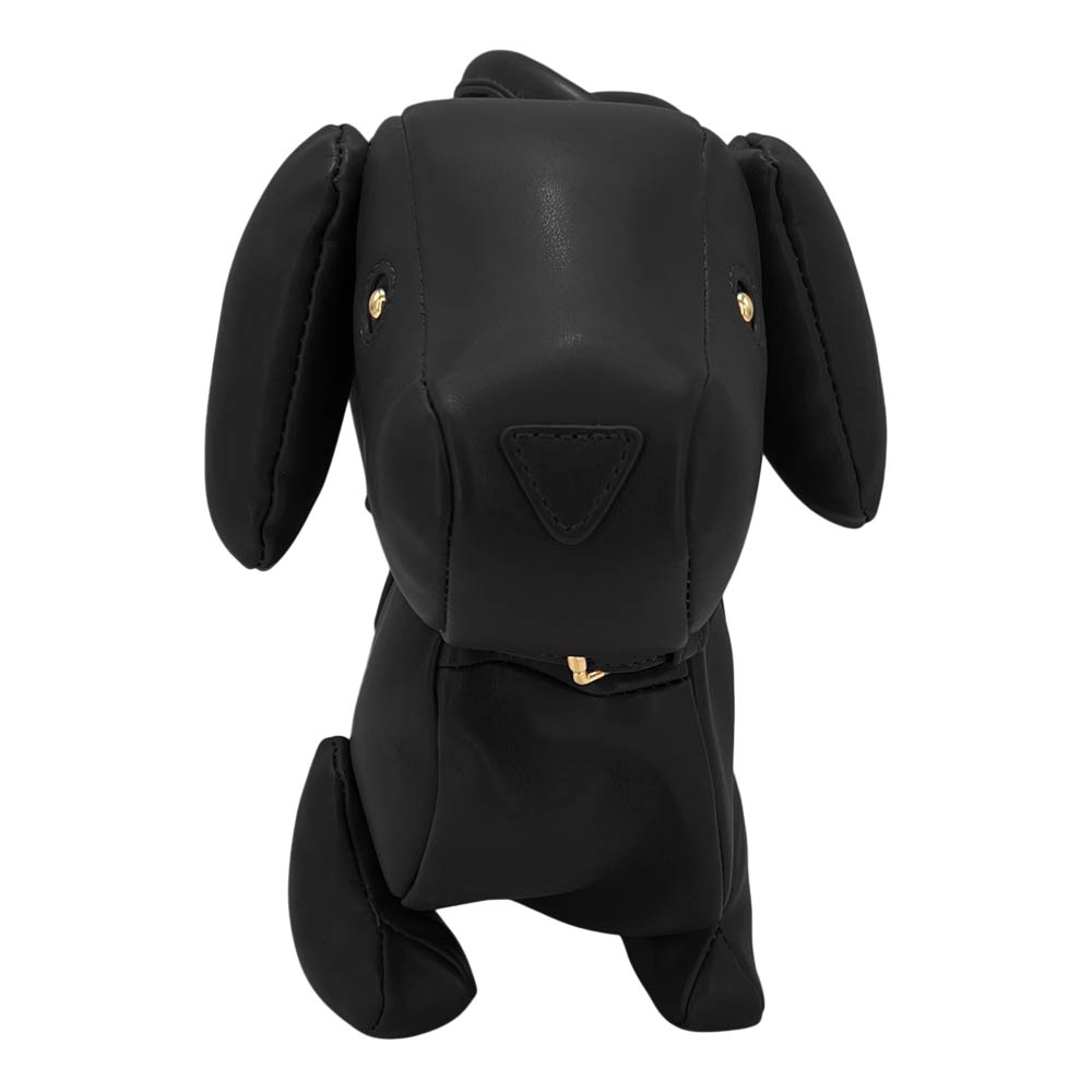 Faux Leather Black Dachshund Dog Crossbody Handbag M H W ACCESSORIES LLC Faux Leather Black Dachshund Dog Crossbody Handbag