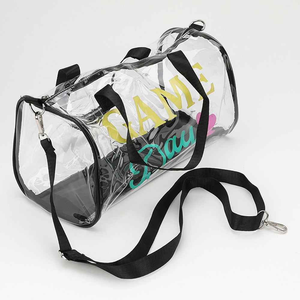 GAME DAY Message Printed Transparent Boston Bag / Crossbody Bag