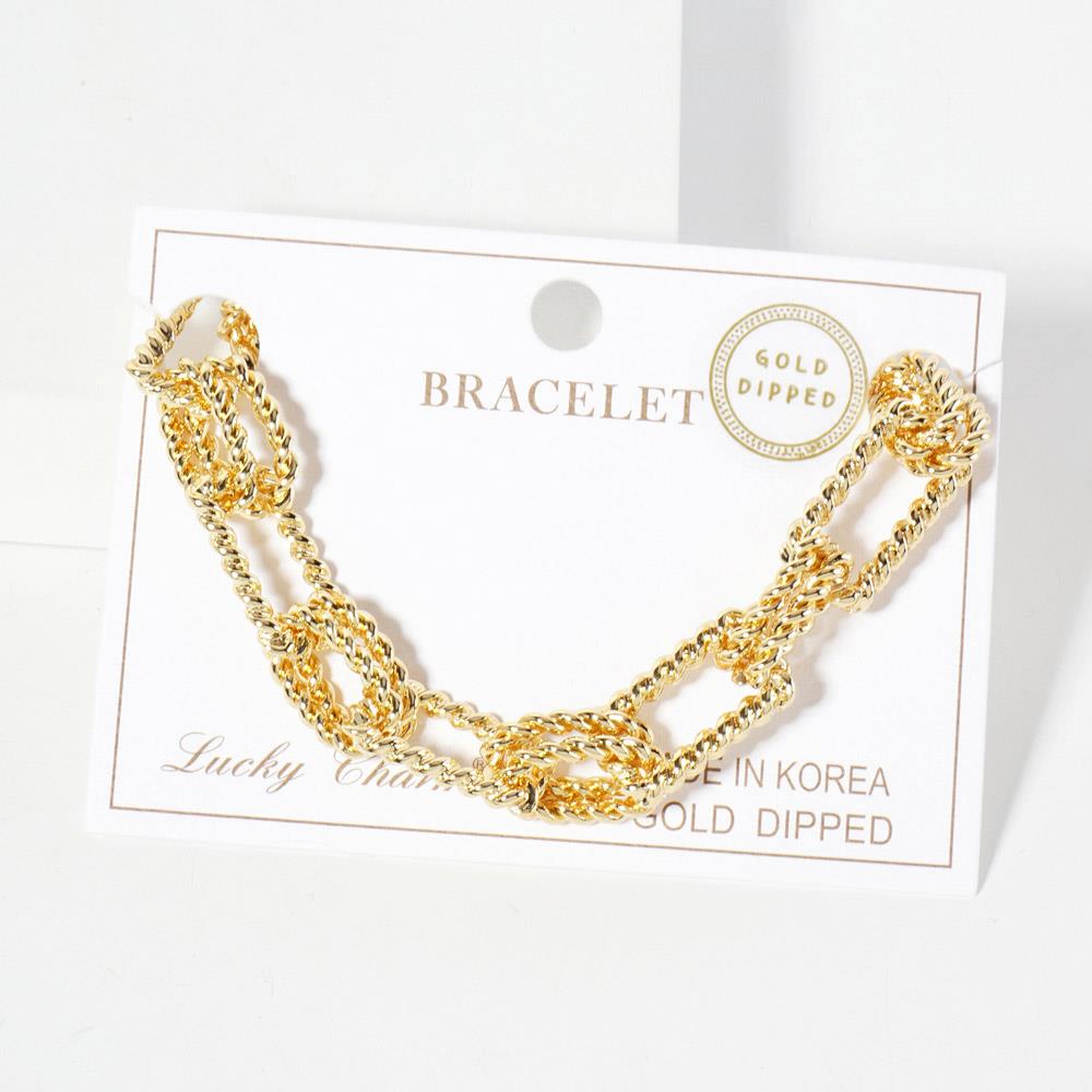 GOLD DIPPED METAL CHAIN BRACELET - M H W ACCESSORIES LLC