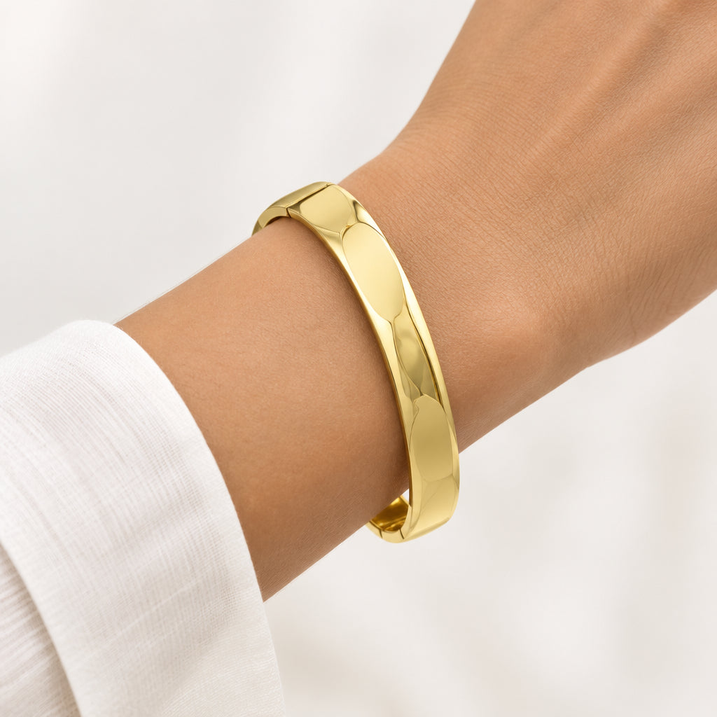 Gold Polished Bangle-M H W ACCESSORIES