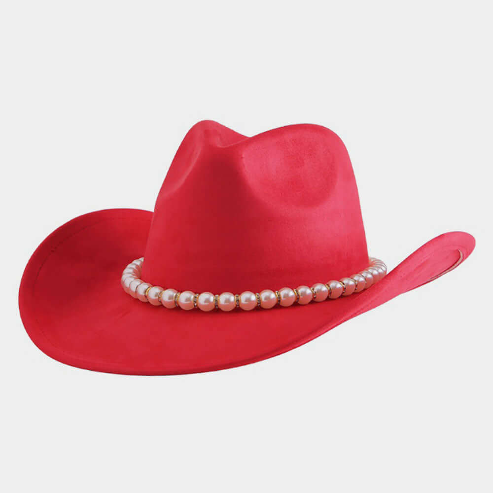 Pearl Band Accent Cowboy Red Western Hat