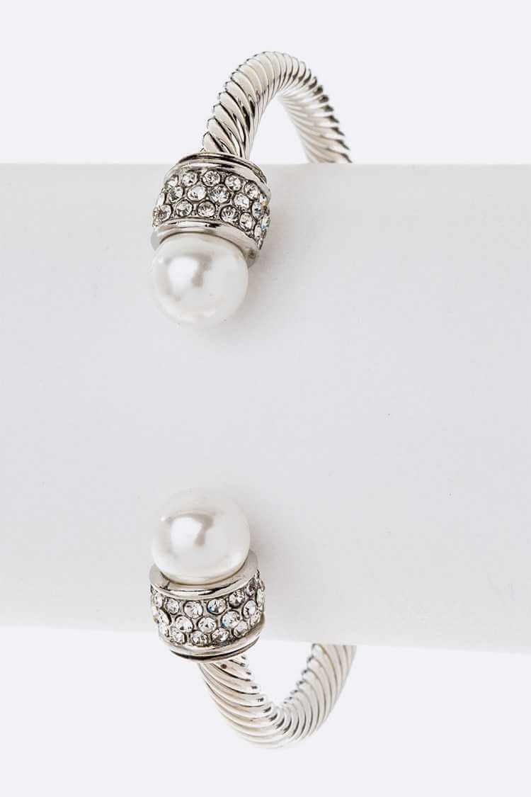 Pearl Tip Textured Designed Bangle