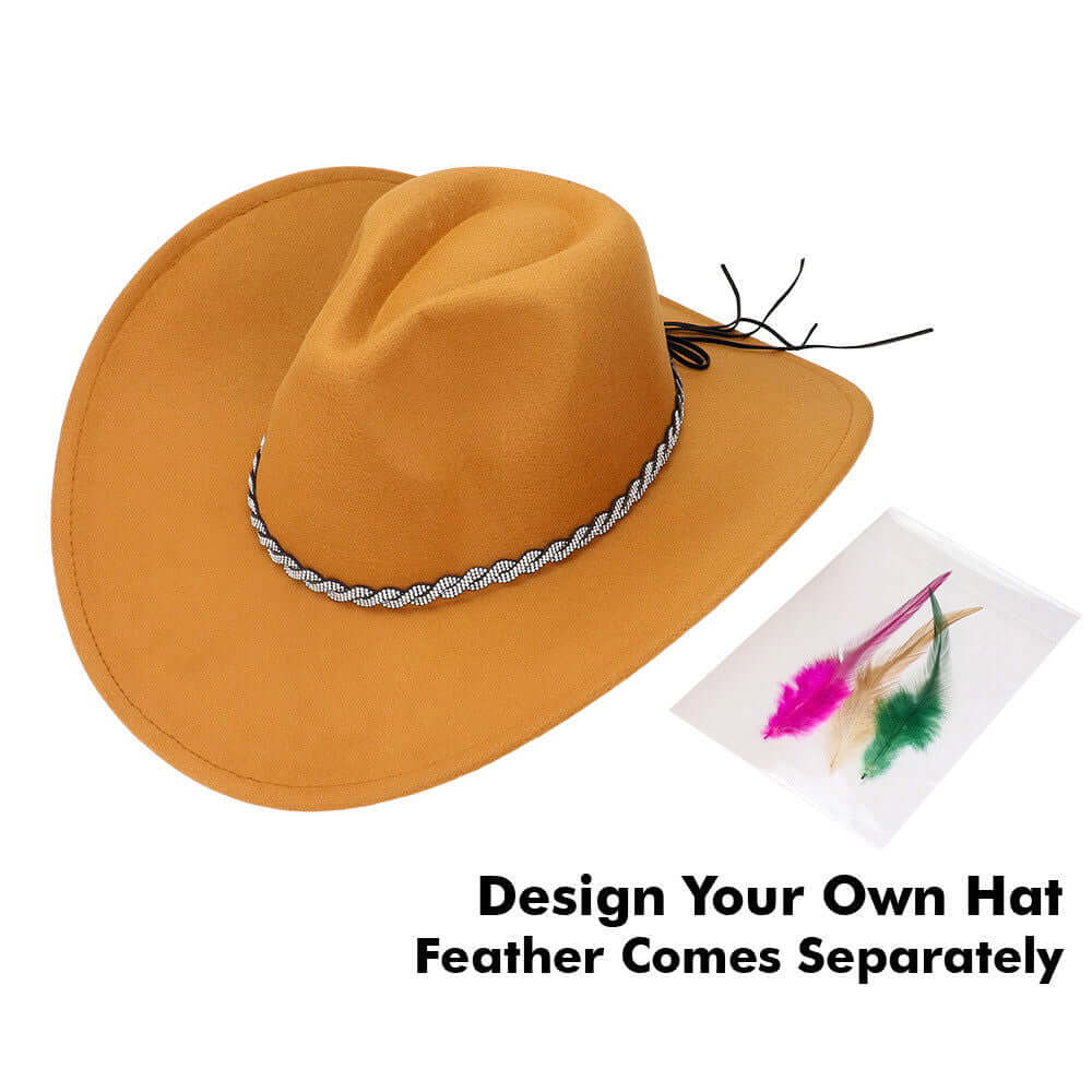 Khaki Feather Rhinestone Paved Twisted Band Accented Fedora Hat - M H W ACCESSORIES LLC