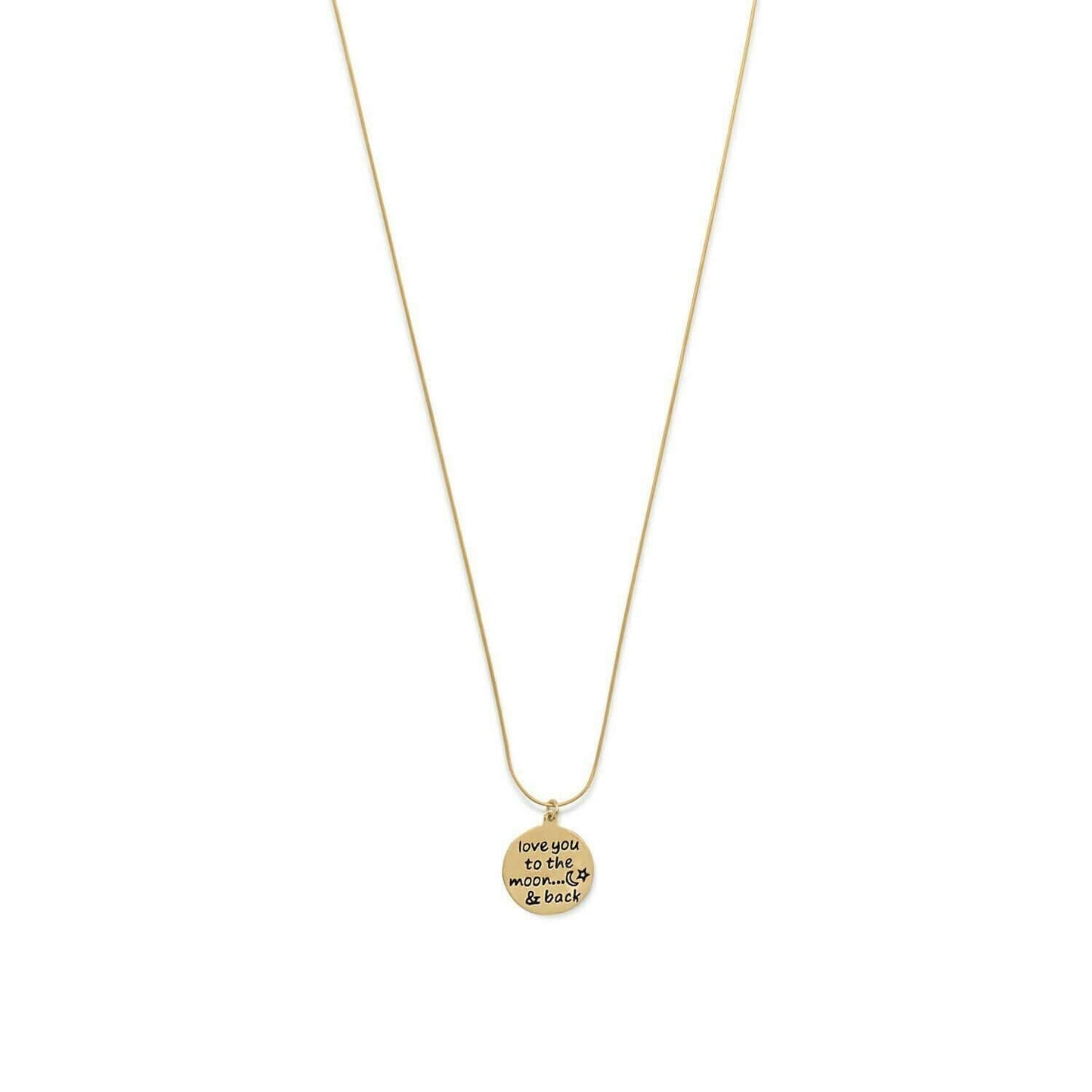 Love You to The Moon Back Stunning Necklace with Karat Gold Plating - M H W ACCESSORIES LLC