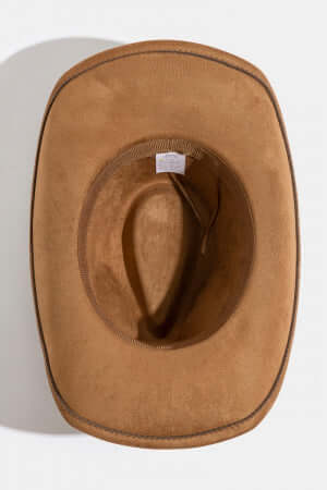 Tan Studded Western Bull Head Strap Cowboy Hat
