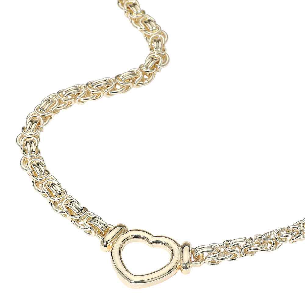 14K Gold Plated Open Heart Link Chain Necklace (Copy)