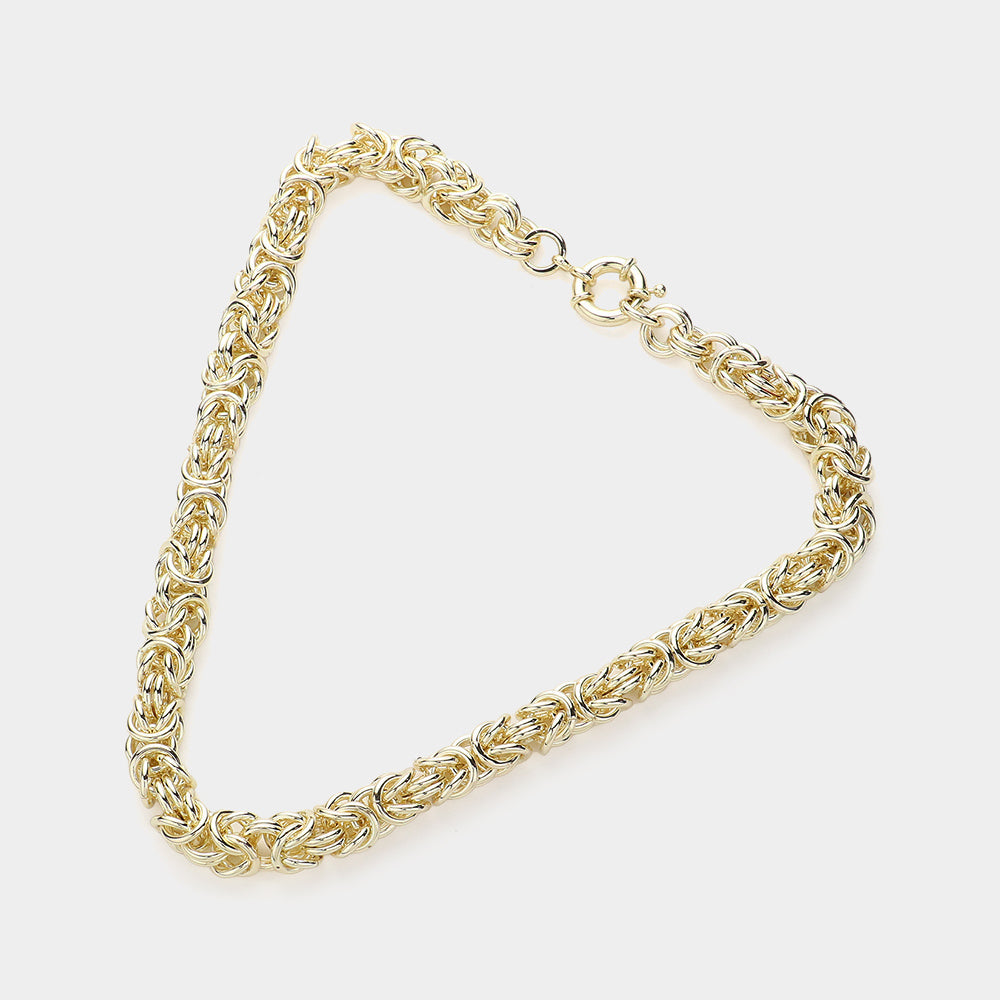 14K Gold Plated Chunky Hardware Metal Necklace M H W ACCESSORIES LLC 14K Gold Plated Chunky Hardware Metal Necklace