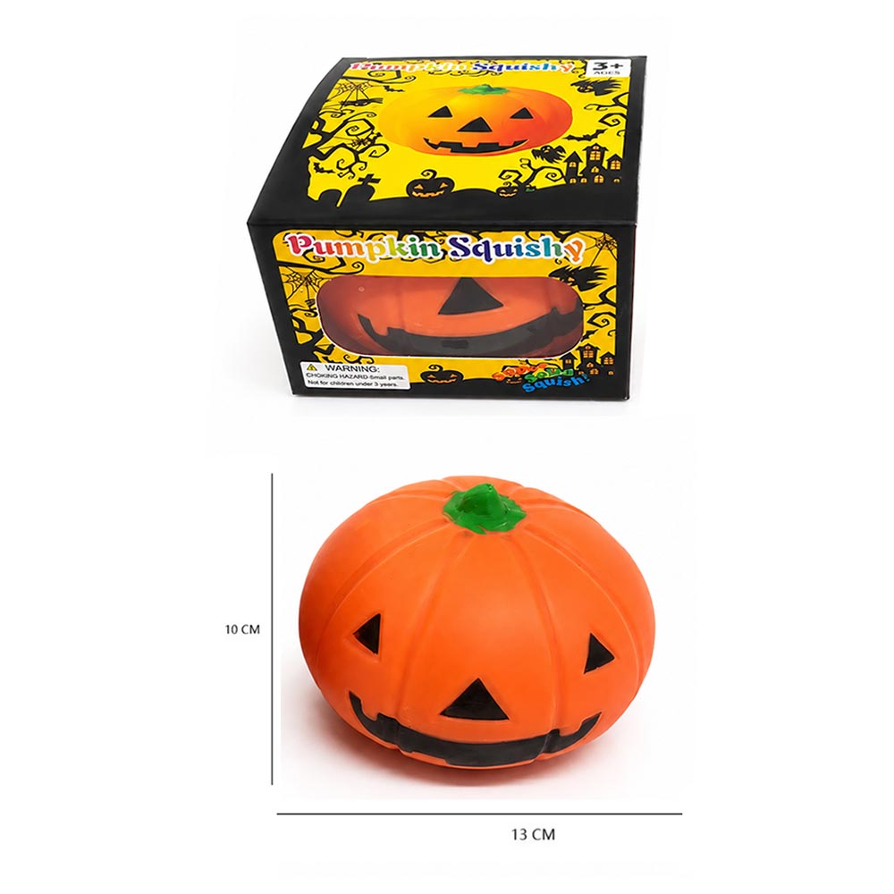 Halloween Orange Pumpkin Squeeze Squishy Stress Relief Toy M H W ACCESSORIES LLC Halloween Orange Pumpkin Squeeze Squishy Stress Relief Toy