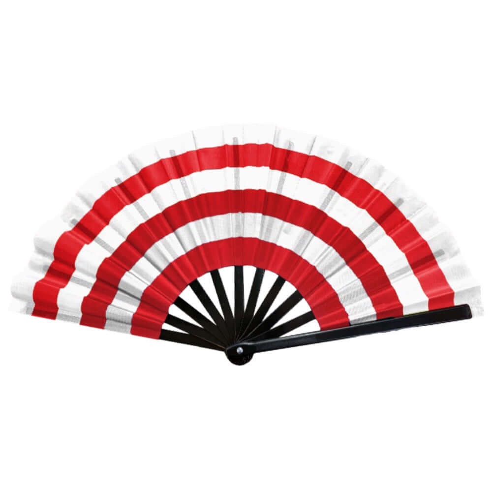 Red & White Plain Folding Line Dance Hand Fan - M H W ACCESSORIES LLC