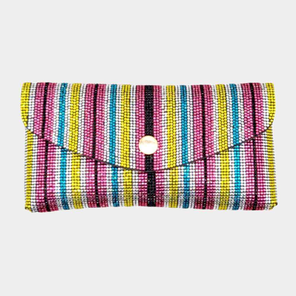 Multi Rhinestone Pave Wallet on Chain Clutch / Fanny Pack / Belt / Crossbody Bag