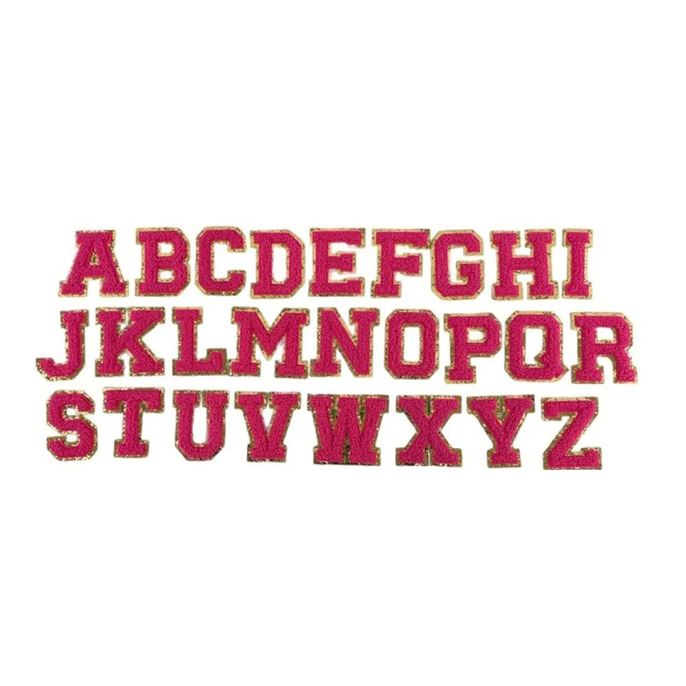 26PCS -Fuchsia & Gold Iron On Decorative Monogram Applique Patch (Copy)