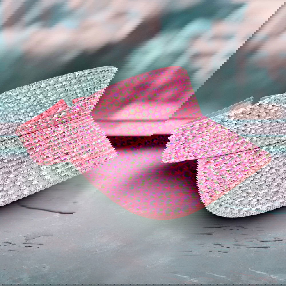 Pink Bling Studded Visor Hat - M H W ACCESSORIES LLC