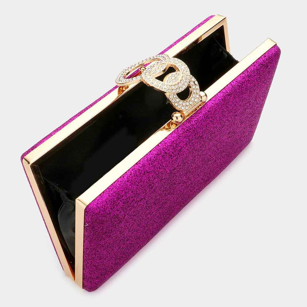 Purple Shimmery Evening Clutch / Crossbody Bag