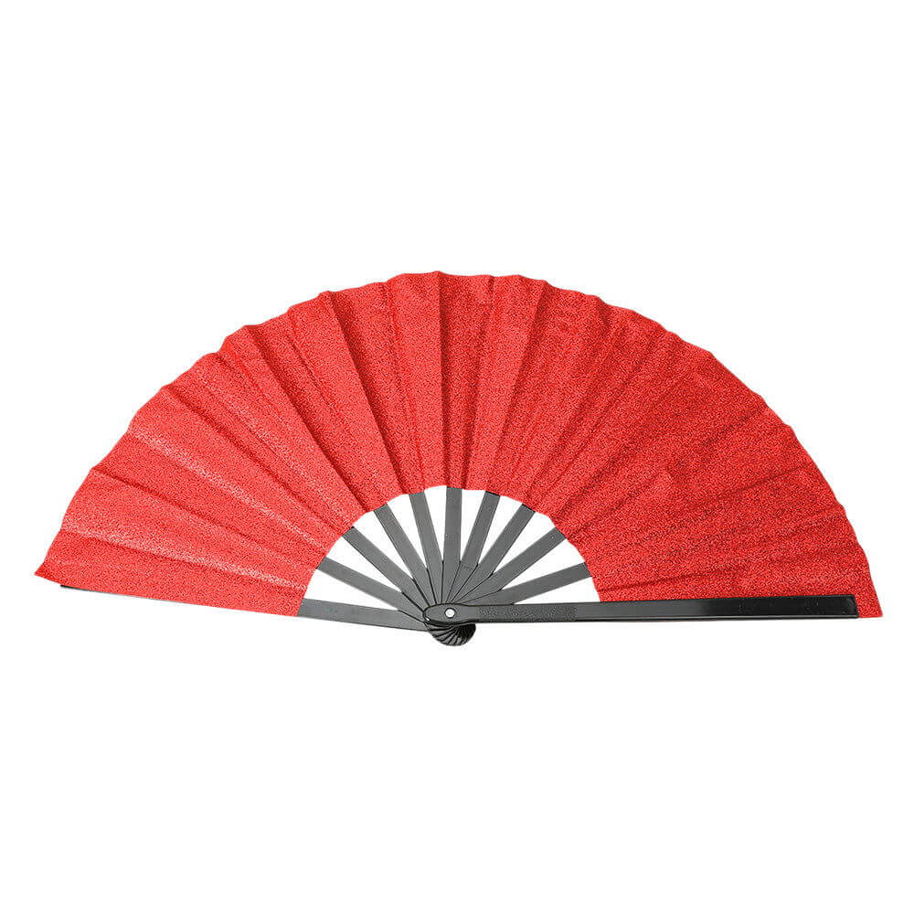 Red Glittered Folding Line Dance Hand Fan - M H W ACCESSORIES LLC