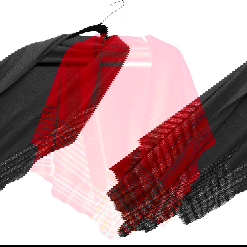 Red Liner Blanket Scarf - M H W ACCESSORIES LLC