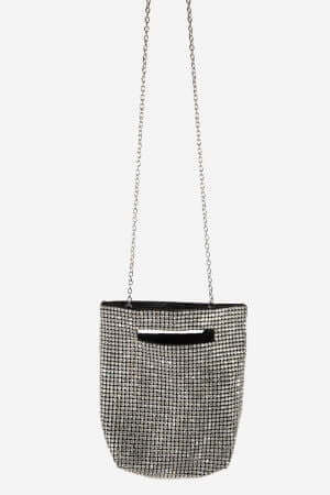 Rhinestone Studded Bucket Bag - M H W ACCESSORIES LLC