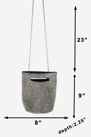 Rhinestone Studded Bucket Bag - M H W ACCESSORIES LLC