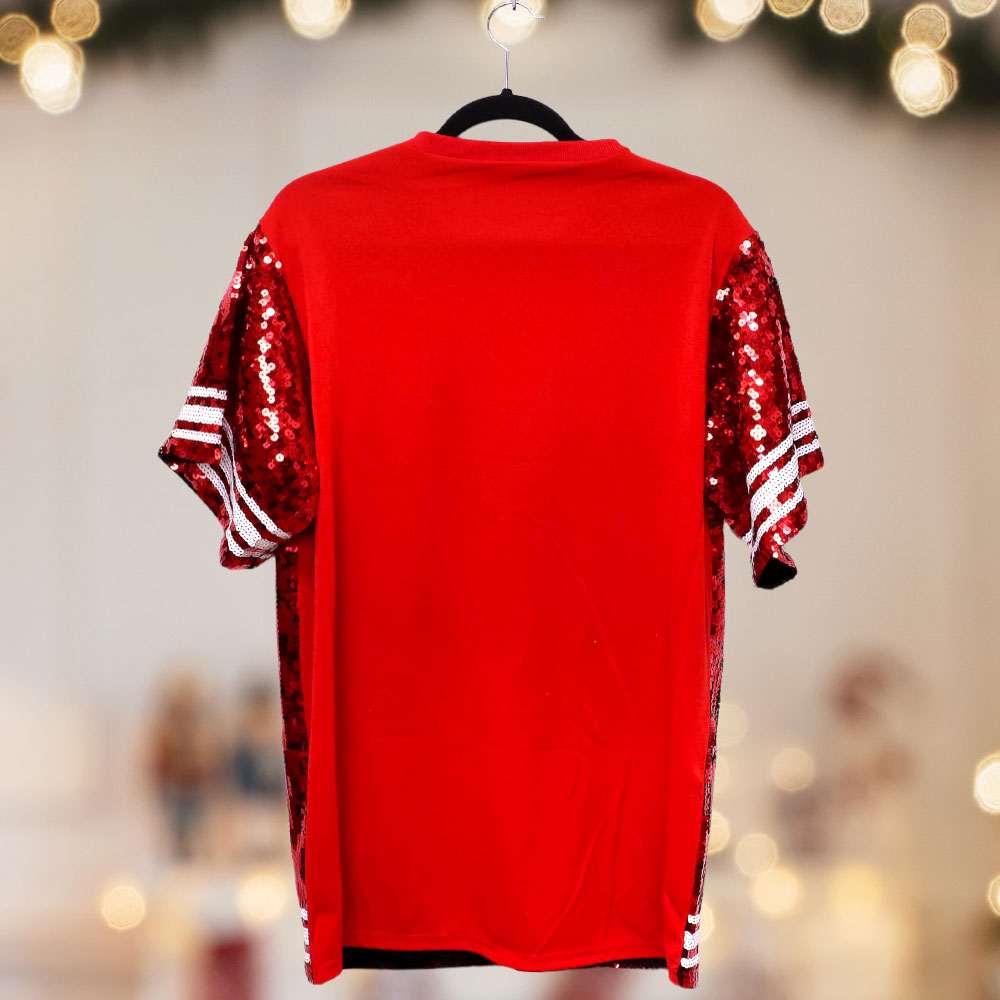 Santa Baby Message Christmas Red Sequin Jersey Top-X-Large - M H W ACCESSORIES LLC