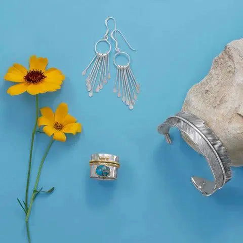 Silver Bar Earrings on French Wire - M H W ACCESSORIES LLC