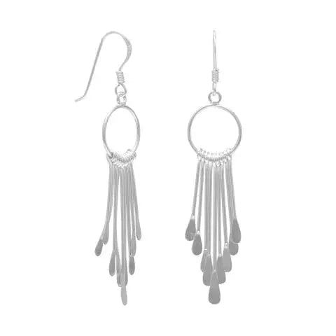 Silver Bar Earrings on French Wire - M H W ACCESSORIES LLC