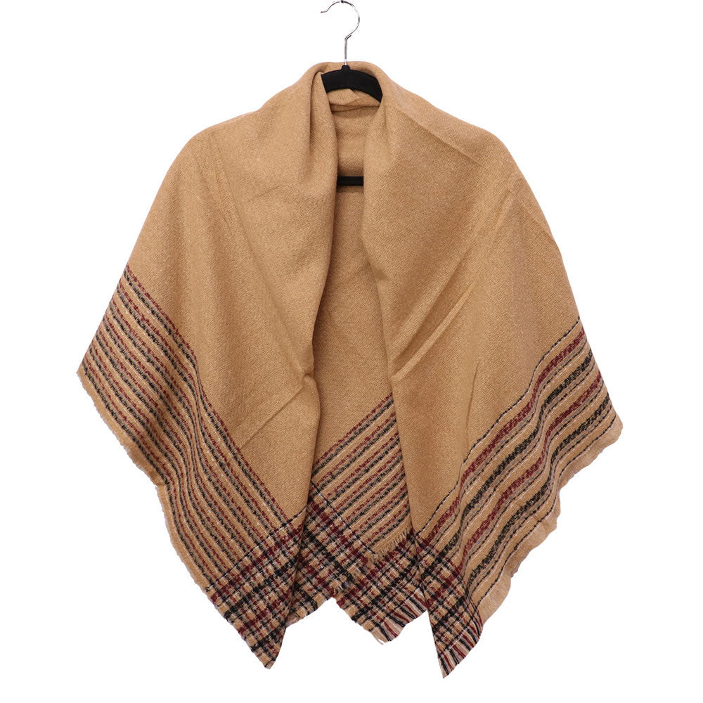 Tan Liner Blanket Scarf - M H W ACCESSORIES LLC