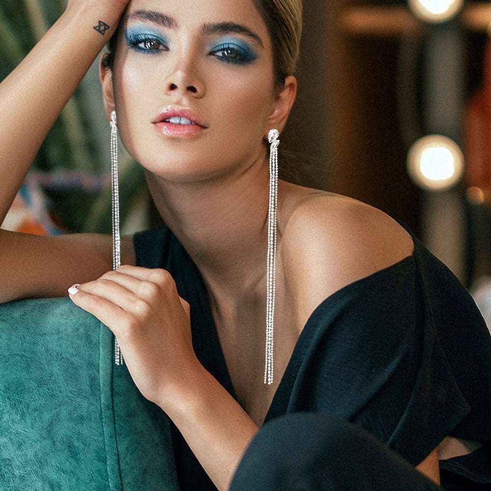 Tassel Dropped Earrings-M H W ACCESSORIES