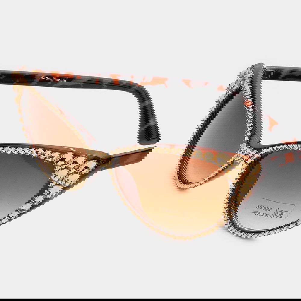 Topaz Crystal Cat Eye Sunglasses-M H W ACCESSORIES - M H W ACCESSORIES LLC