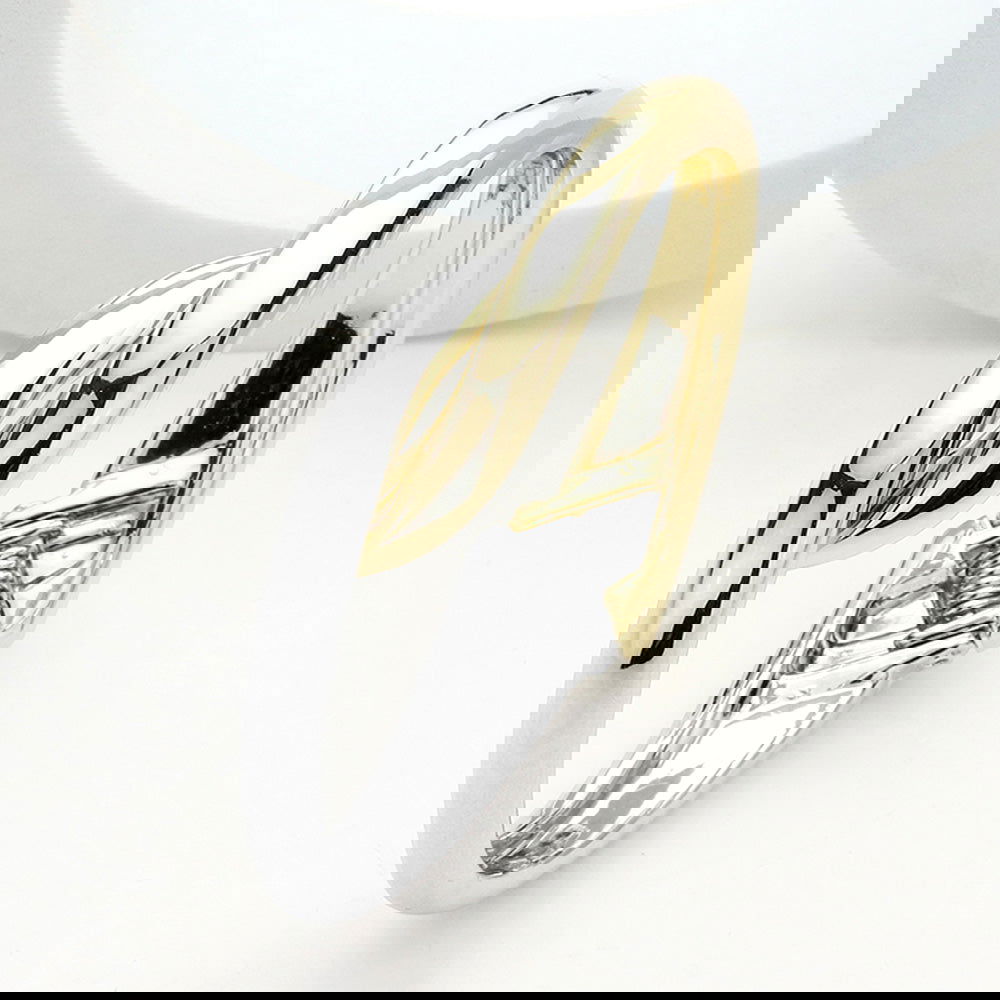Two Tone Abstract Twist Metal Hinged Bracelet - M H W ACCESSORIES LLC